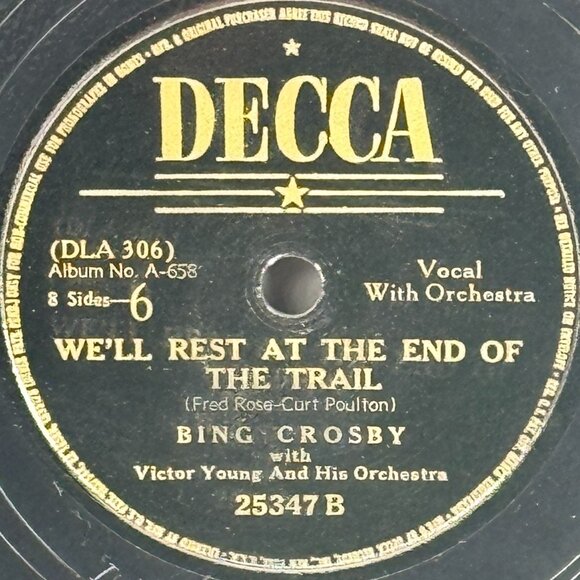 Bing Crosby Twilight On The Trail / Well Rest At The End 25347 Decca 78 RPM - Picture 4 of 4